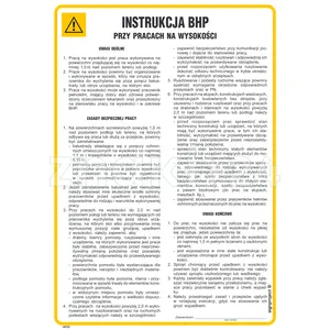 Instrukcja BHP przy pracach na wysokości - Instrukcja BHP - IAF33