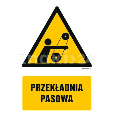 Przekładnia pasowa - Znak BHP - GF068