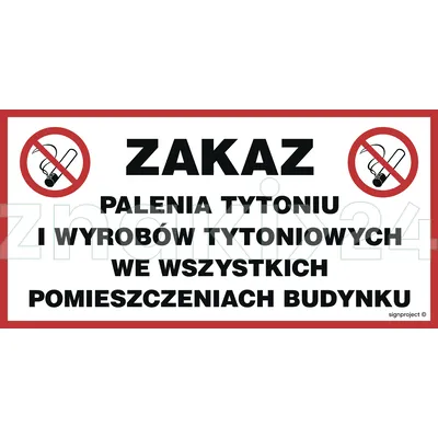 Zakaz palenia we wszystkich pomieszczeniach - Znak informacyjny - NC109