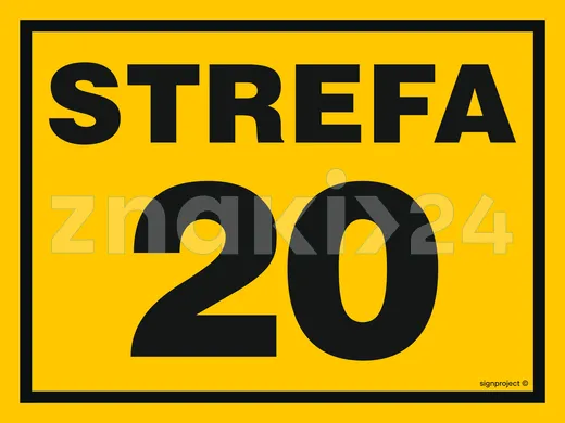 Strefa 20 - Znak ostrzegawczy. Znak informacyjny - NB004