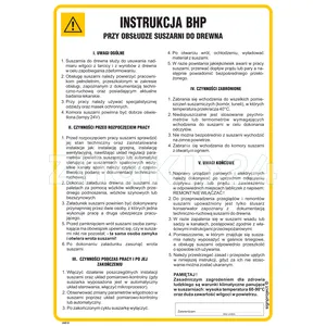 Instrukcja BHP przy obsłudze suszarni do drewna - Instrukcja BHP - IAB10