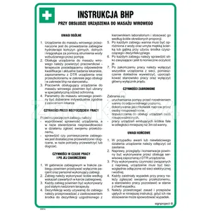 Instrukcja BHP przy osbłudze urządzenia do masażu wirowego - Instrukcja BHP - DD016