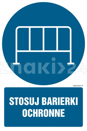 Stosuj barierki ochronne - Znak BHP - GL040