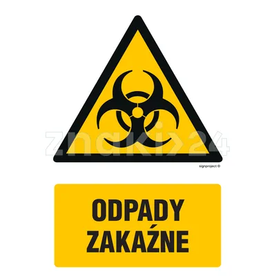 Odpady zakaźne - Znak BHP - GF074