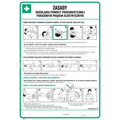 Zasady udzielania pomocy przedmedycznej porażonym prądem elektryczny - Instrukcja BHP - DD011