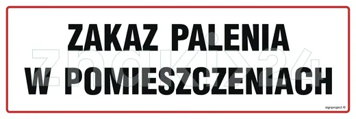 Zakaz palenia w pomieszczeniach - Znak ostrzegawczy. Znak informacyjny - NC050