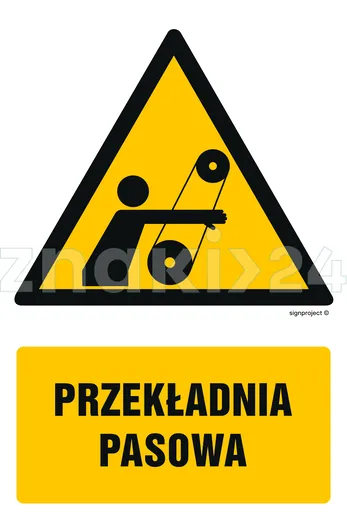 Przekładnia pasowa - Znak BHP - GF068