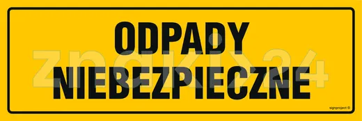 Odpady niebezpieczne - Znak ostrzegawczy. Znak informacyjny - NC054