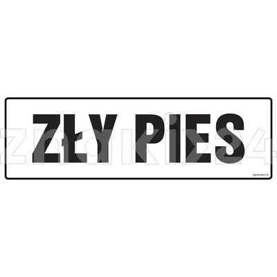 Zły pies - Znak ostrzegawczy. Znak informacyjny - NC005