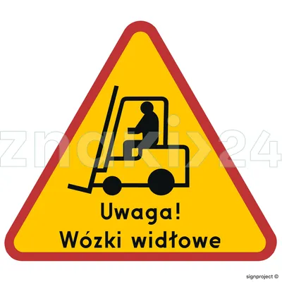 Uwaga! Wózki widłowe - Znak BHP - GE028