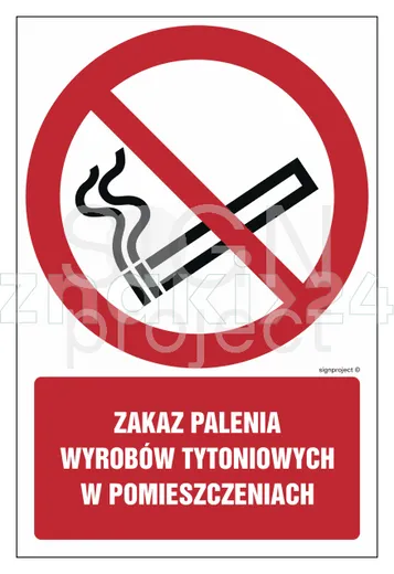 Zakaz palenia wyrobów tytoniowych w pomieszczeniach - Znak BHP - GC088