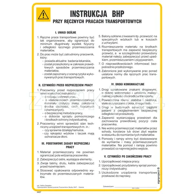 Instrukcja BHP przy ręcznych pracach transportowych - Instrukcja BHP - IAE27