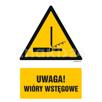 Uwaga! Wióry wstęgowe - Znak BHP - GF067