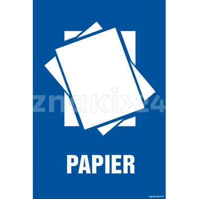 Etykiety na pojemniki na odpady Papier - Segregacja śmieci - OD103