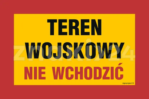 Teren wojskowy nie wchodzić - Tablica wojskowa - JE002