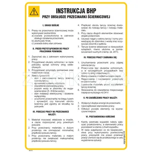 Instrukcja BHP przy obsłudze przecinarki ściernicowej - Instrukcja BHP - IAC12