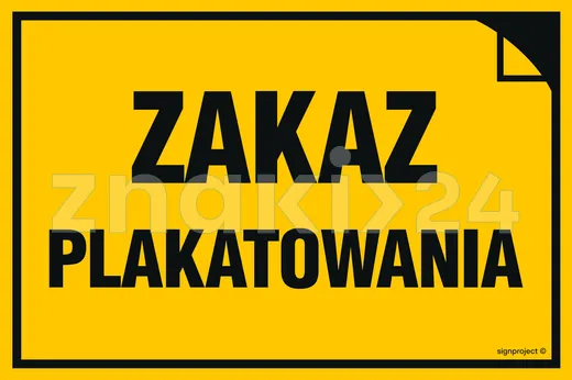 Zakaz plakatowania - Znak informacyjny - NC116