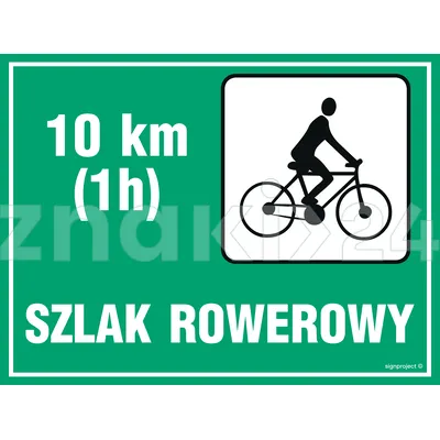 Szlak rowerowy długość - Znak informacyjny - OC005