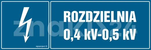 Rozdzielnia 0.4 kV-0.5 kV - Znak BHP - HI007