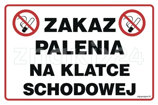 Zakaz palenia na klatce schodowej - Znak informacyjny - NC108