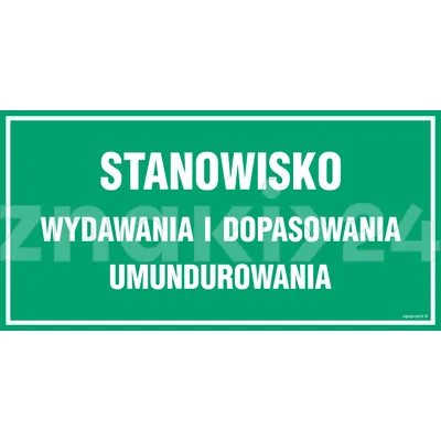 Stanowisko wydawania i dopasowywania umundurowania - Tablica wojskowa - JE018