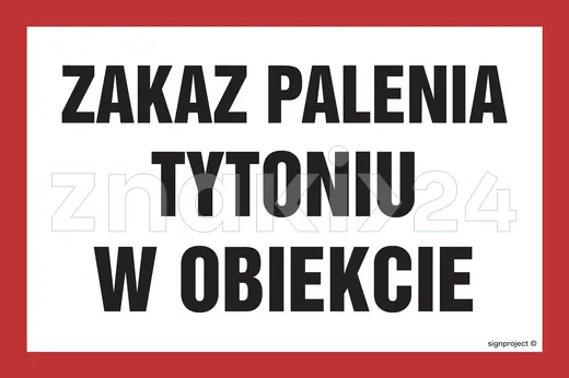 Zakaz palenia tytoniu w obiekcie - Znak ostrzegawczy. Znak informacyjny - NC011