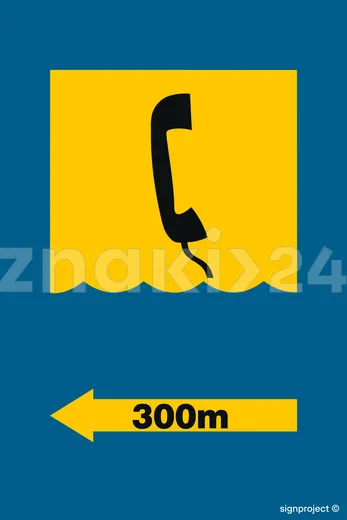 Telefon 300m - Znak na kąpielisko - OE021