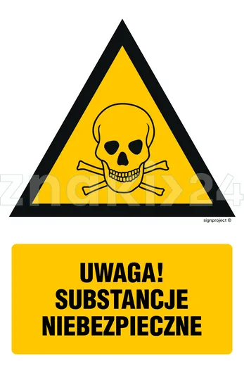 Uwaga substancje niebezpieczne - Znak BHP - JA017