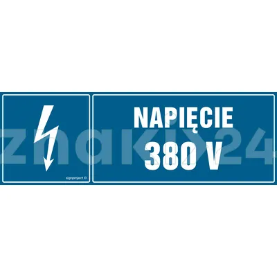 Napięcie 380 V - Znak BHP - HI001