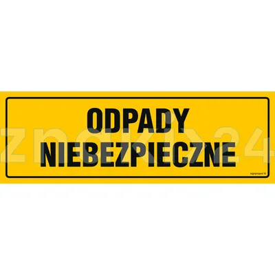 Odpady niebezpieczne - Znak ostrzegawczy. Znak informacyjny - NC054