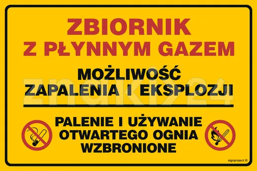 Zbiornik z płynnym gazem - możliwość zapalenia i eksplozji - Gazociągi - JD019