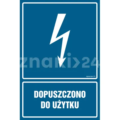 Dopuszczono do użytku - Znak elektryczny - HG017