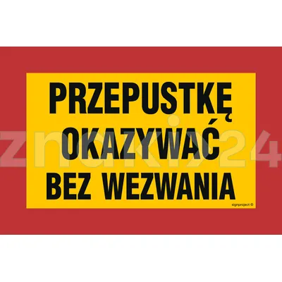 Przepustkę okazać bez wezwania - Tablica wojskowa - JE004