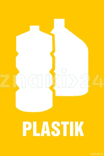 Etykiety na pojemniki na odpady Plastik - Segregacja śmieci - OD102