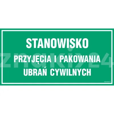 Stanowisko przyjęcia i pakowania ubrań cywilnych - Tablica wojskowa - JE020