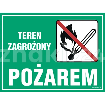 Teren zagrożony pożarem - Tablica leśna - OB004