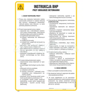 Instrukcja BHP przy obsłudze betoniarki - Instrukcja BHP - IAF07