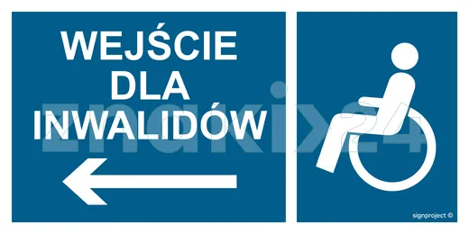 Wejście dla inwalidów w lewo - Znak informacyjny - NC114