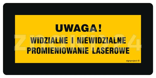 Uwaga! Urządzenie laserowe klasy 1 - Znak BHP, laser - KB012