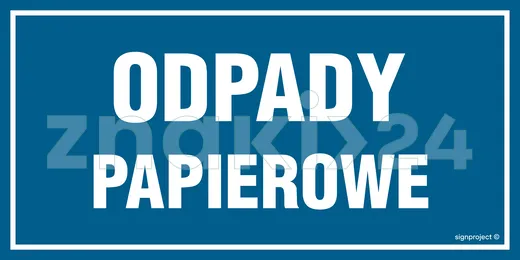 Odpady papierowe - Tablica budowlana informacyjna - OA105