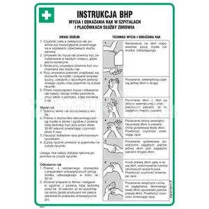 Instrukcja BHP mycia i odkażania rąk w szpitalach i placówkach służby zdrowia - Instrukcja BHP - DD017