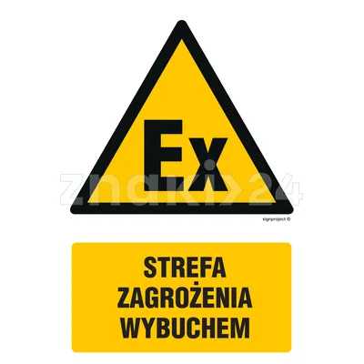 Strefa zagrożenia wybuchem - Znak BHP - GF064