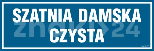 Szatnia damska czysta - Znak informacyjny - PA299