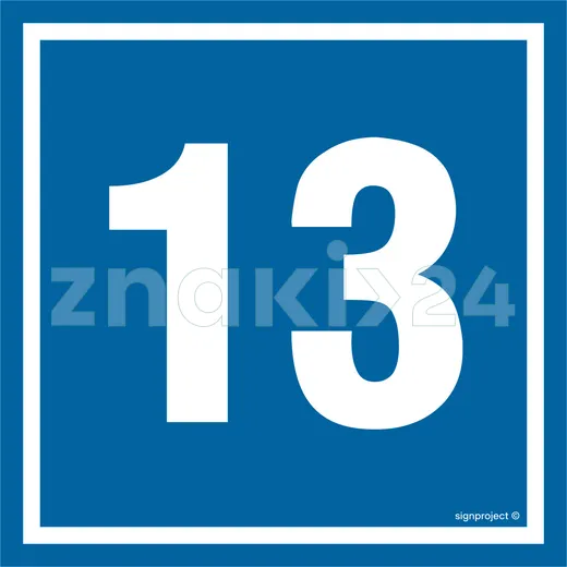 Liczba 13 - Znak informacyjny - PA413