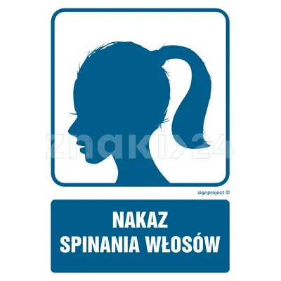 Nakaz spinania włosów - Znak informacyjny - RB041