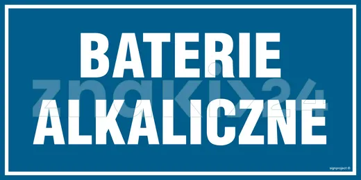 Baterie alkaliczne - Znak informacyjny - PA505