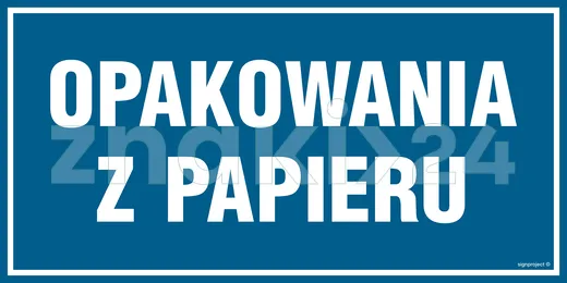 Opakowania z papieru - Znak informacyjny - PA538