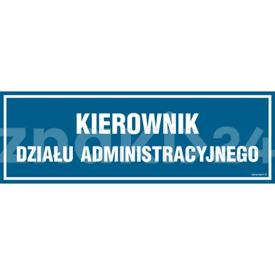 Kierownik działu administracyjnego - Znak informacyjny - PA107