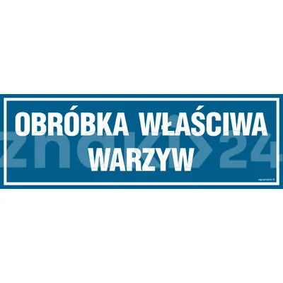 Obróbka właściwa warzyw - Znak informacyjny - PA256