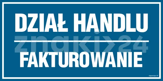 Dział handlu Fakturowanie - Znak informacyjny - PA510